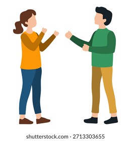 Illustration von zwei Menschen, die miteinander sprechen