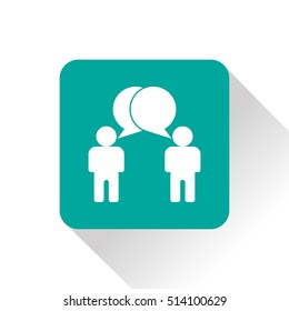 Two People Talking Flat Icon. Vector Dialog Illustration.