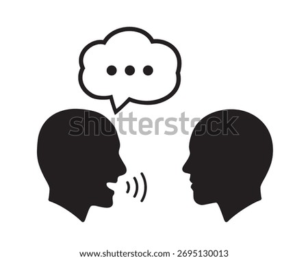 Two People Talking Icon. Illustration for human behavior. Vector stock isolated, eps