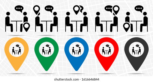 Two people talking icon in location set. Simple glyph, flat illustration element of people theme icons