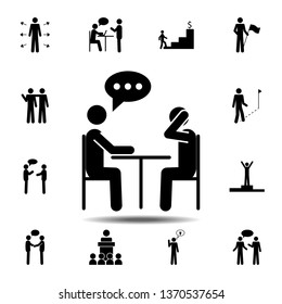 Two people talking icon. Simple glyph, flat vector element of People icons set for UI and UX, website or mobile application