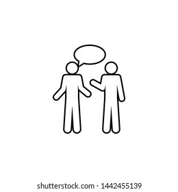 Two people talking icon. Simple thin line, outline vector of People icons for UI and UX, website or mobile application