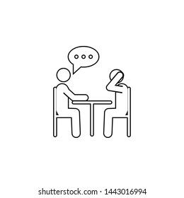 Two people talking icon. Simple thin line, outline vector of People icons for UI and UX, website or mobile application