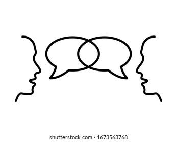Two people are talking, people's conversation, chatting, discussion, negotiations, dialogue, interlocutors, communication - vector