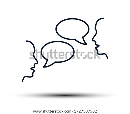 Two people are talking, people's conversation, chatting, discussion, negotiations, dialogue, interlocutors, communication - stock vector