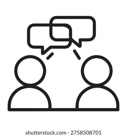 Two people talking with speech bubbles icon