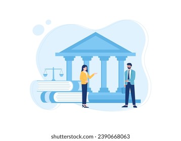 two people are talking  trending concept flat illustration