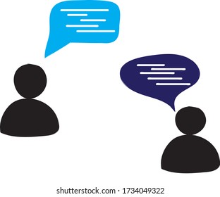 Two people talking wth eachother and sharing their thoughts.concept of virtual communication vector illustration