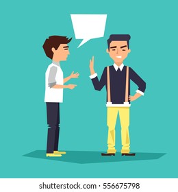 two people are in talks. flat vector illustration