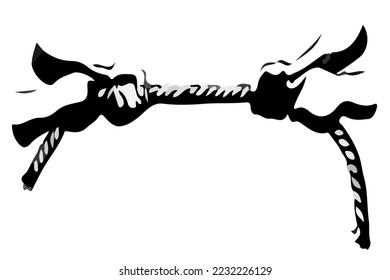 two people tug of war vector