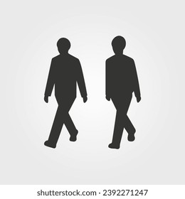 Two people walking side-by-side icon - Simple Vector Illustration