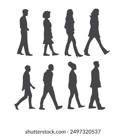 Two People Walking Silhouette vector eps 10