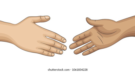 Two people want tu shake hands. 