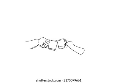 two people's arms colliding glasses celebrating