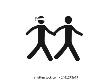 Two peoples are walking together icon