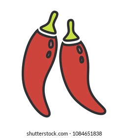 Two pepper pods simple icon