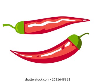 two peppers isolated on white background