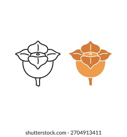 Dos iconos de caqui, uno lleno y otro delineado, aislados en
