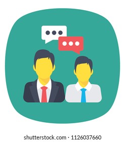 Two person with chat bubbles, conversation concept