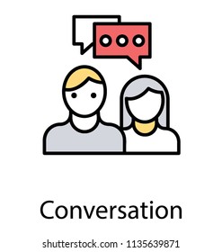 
Two person with chat bubbles, conversation concept
