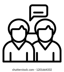 Two person with chat bubbles, conversation concept