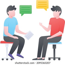 two person discussing about health care quality Concept Vector Color Icon Design, Medical and Healthcare Scene Symbol, Diseases Diagnostics Sign, Doctors and Patients Characters Stock Illustration