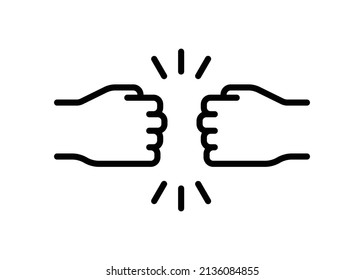 Two person doing fist bump. Vector illustration