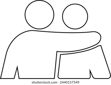 Two person friendship vector icon. filled flat sign for mobile concept and web design. Two people greeting glyph icon. Friendship, partnership symbol, logo . Vector graphics group community pictogram,