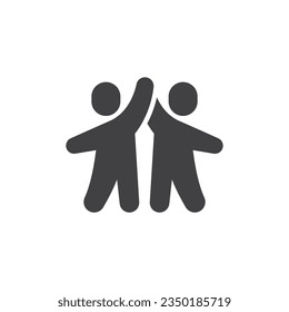 Two person handshake  vector icon. filled flat sign for mobile concept and web design. Two people greeting glyph icon. Friendship, partnership symbol, logo illustration. Vector graphics