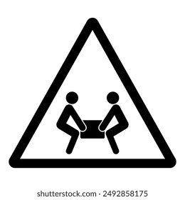 Two Person Lift Required Symbol Sign, Vector Illustration, Isolate On White Background Label .EPS10