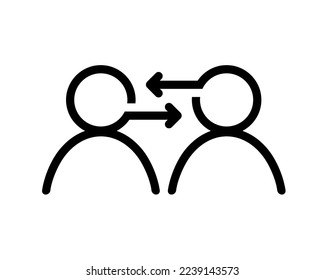 Two person sharing. Illustration vector