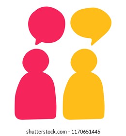 Two person talking, chatting. Vector concept illustration on white background.