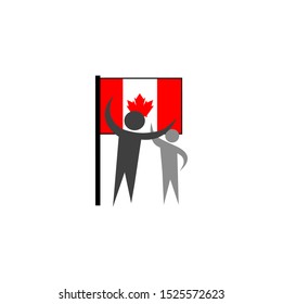 two person of united with the country flag of canada