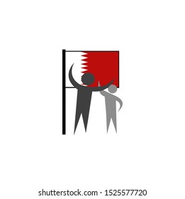 two person of united with the country flag of qatar