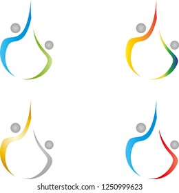 Two persons abstract in different colors