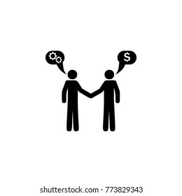 Two persons communication and relationship icon. Strategy managment Icon. Premium quality graphic design. Signs, symbols collection, simple icon for websites, web design, mobile on white background
