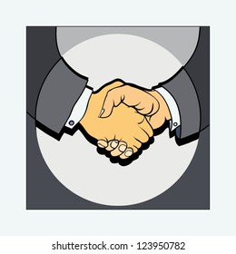 two persons fixed the reached agreement strong handshake the eps10 format, without transparent layers