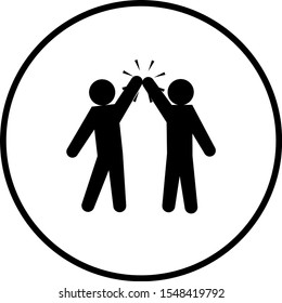 two persons giving each other a high five
