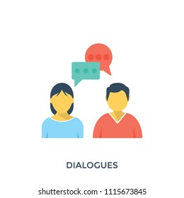 
Two persons having a dialogue
