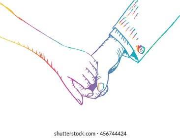 Orasnap: Drawing Outline Of People Holding Hands