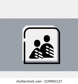 Dos personas - ícono minimalista, hombre y mujer