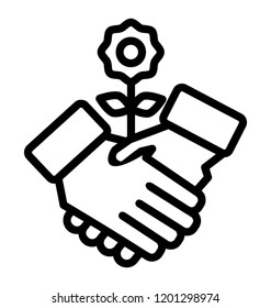 Two persons shaking hands as partnership