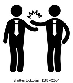 Two persons are standing on a road making verbal arguments