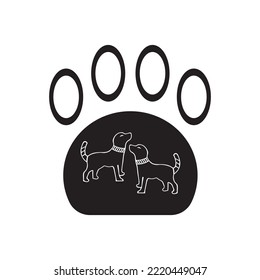 Two pet dog animal logo design 