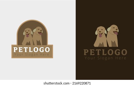 Two Pet or Dog logo design vector template