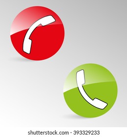 Two phone icons with shadow on gray background