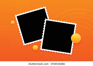 two photo frames background in modern style