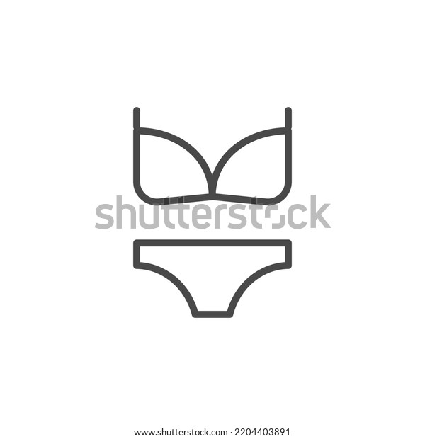 Two Piece Bikini Panties Icon Apps Stock Vector (Royalty Free