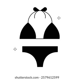 Two Piece Bikini Swimwear Vector Icon Design