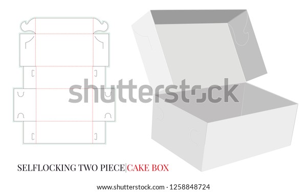 Download Two Pieces Cake Box Template Vector Stock Vector Royalty Free 1258848724